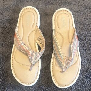 Born Cream Flip-Flops with Multicolor Straps